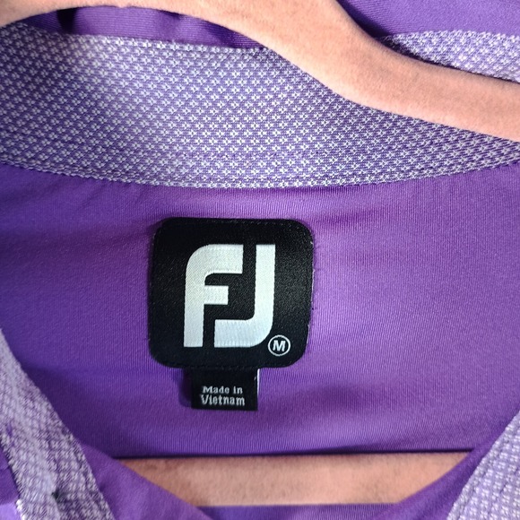 FootJoy Golf Shirt Polo Mens Medium Purple Performance Logo The Ridge - Picture 3 of 11